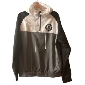 New Era White Pull Over Hoodie Windbreaker Sz SM